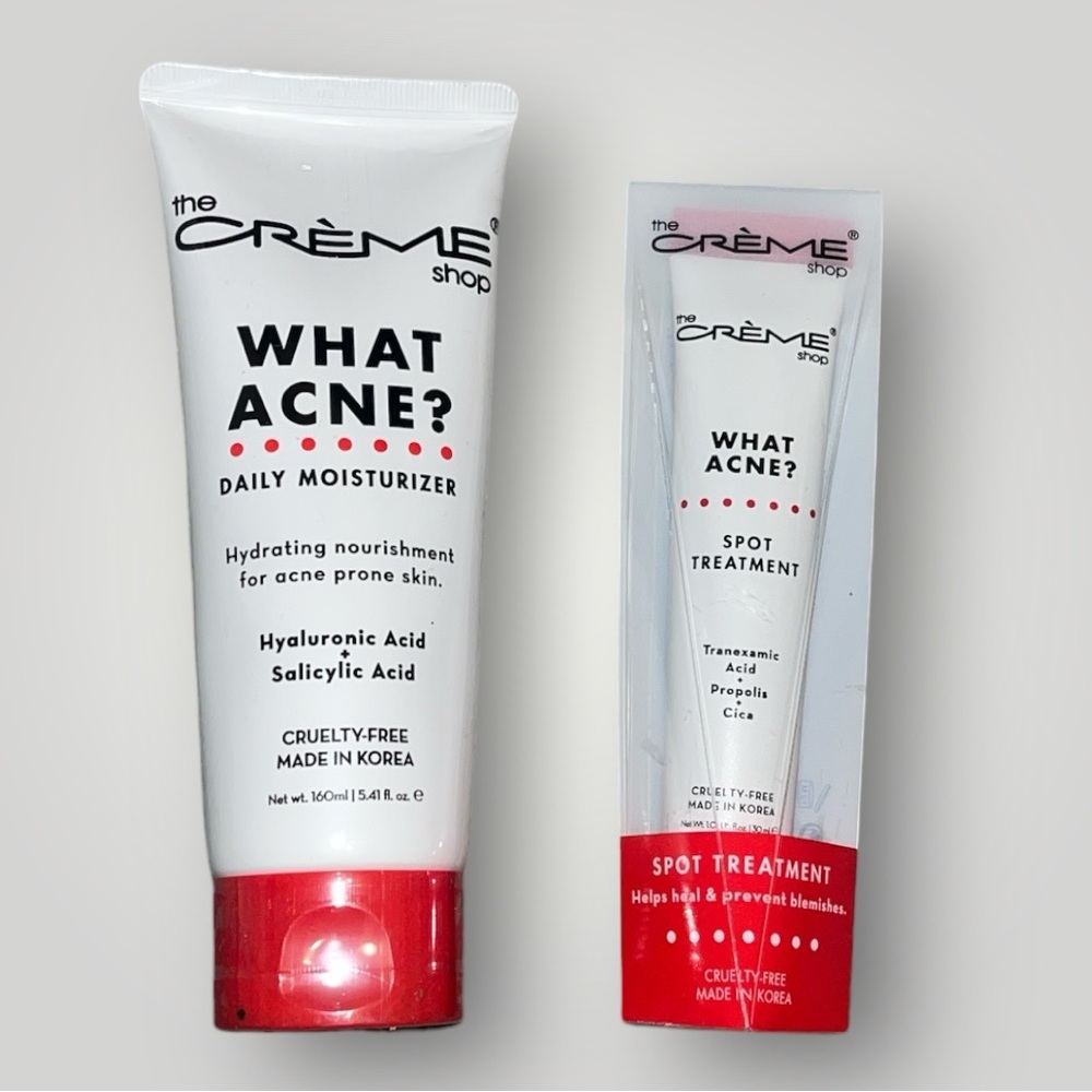❤️🤍 The Crème Shop What Acne Spot Treatment & Daily Moisturizer Set 🤍❤️ - Picture 1 of 1